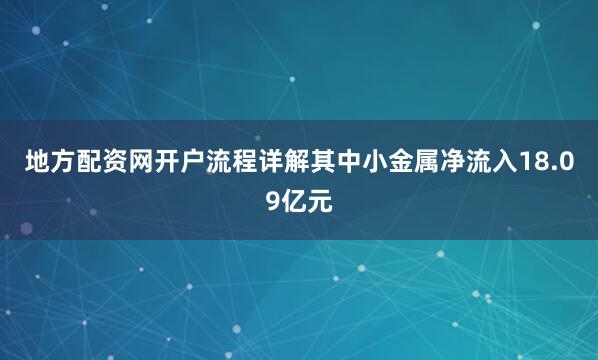 地方配资网开户流程详解其中小金属净流入18.09亿元