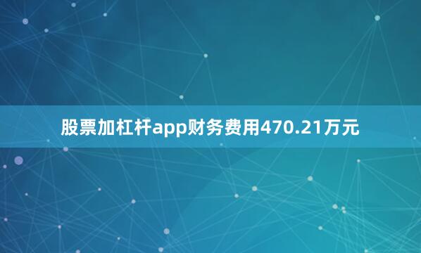 股票加杠杆app财务费用470.21万元